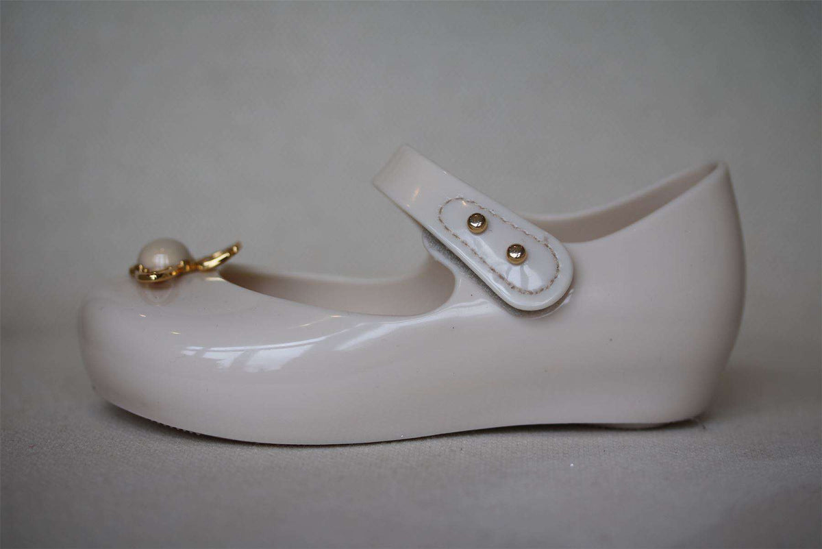 MINI MELISSA X VIVIENNE WESTWOOD GIRLS IVORY PEARL ORB JELLY SHOES EU 25/26 UK 8