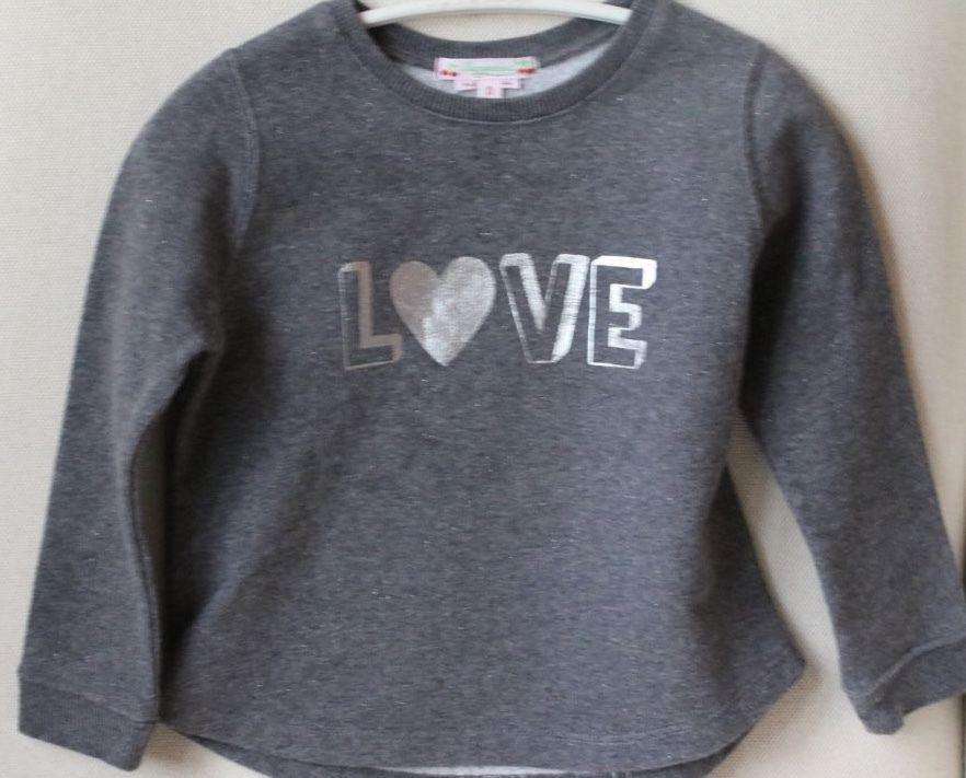 BONPOINT BABY GIRLS GREY LOVE SWEATSHIRT 3 YEARS
