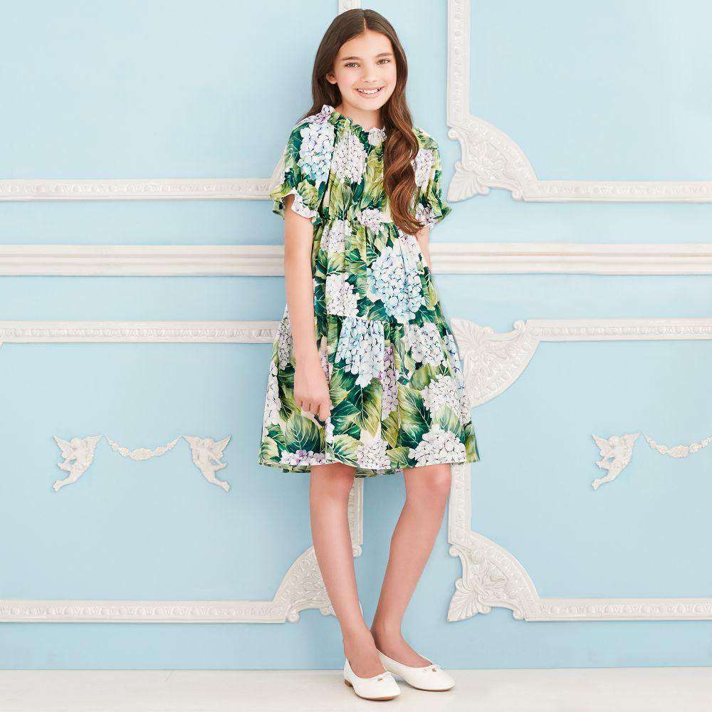 DOLCE & GABBANA GIRLS ORTENSIA DRESS 4 YEARS