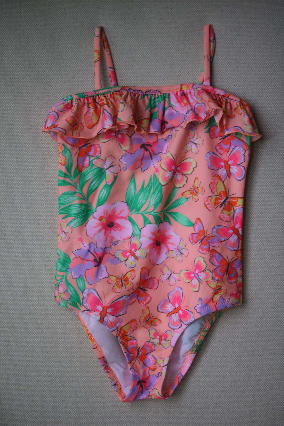 SUNUVA GIRLS ORANGE BUTTERFLY SWIMSUIT 3-4 YEARS