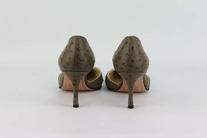 RICKARD SHAH D'ORSAY OSTRICH PUMPS EU 38 UK 5 US 8