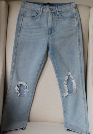 3X1 W3 HIGH RISE STRAIGHT AUTHENTIC CROP JEANS IN MEI W26 UK 8
