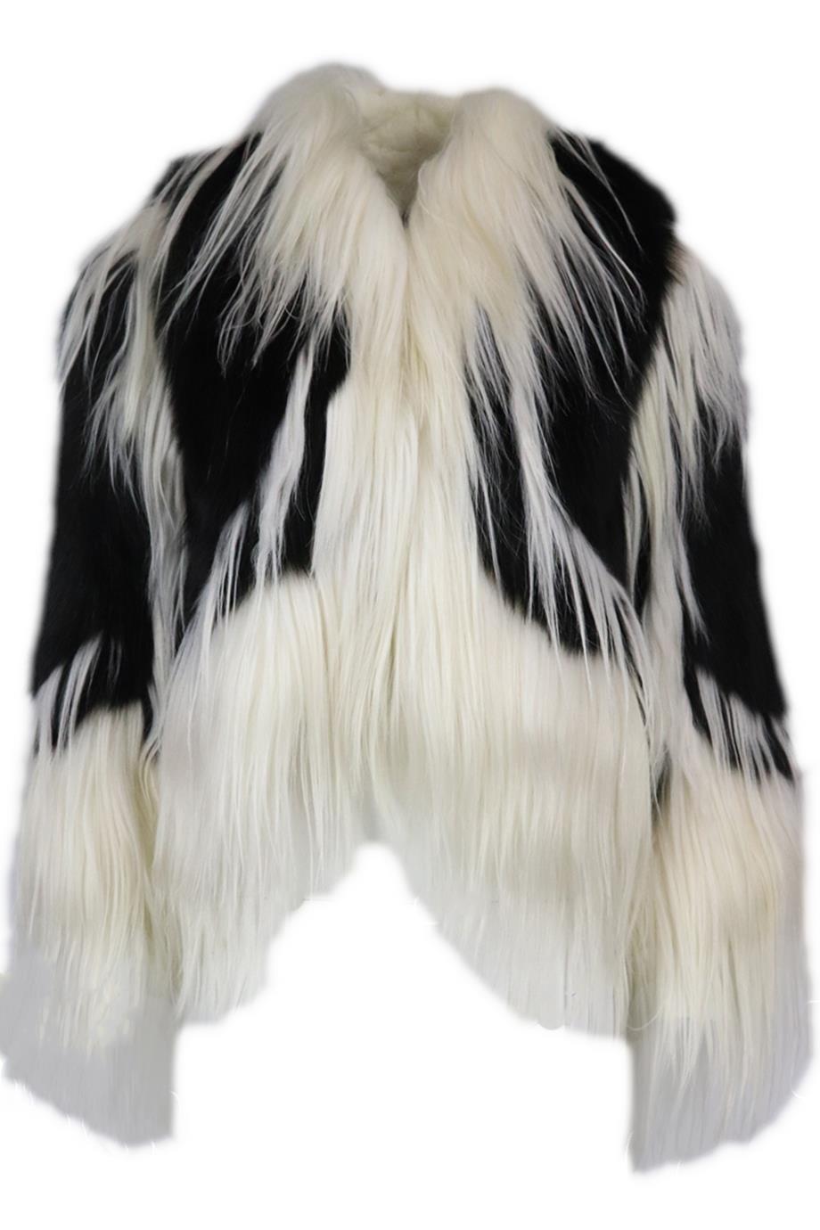 REVILLON TWO TONE FOX FUR JACKET FR 36 UK 8