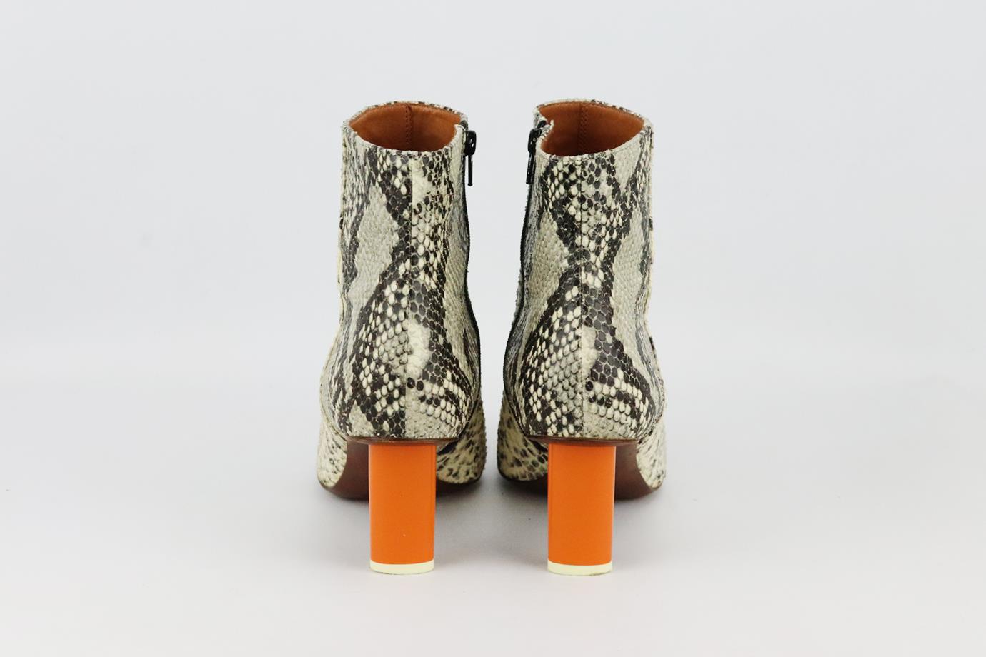 VETEMENTS SNAKESKIN AND LEATHER ANKLE BOOTS EU 39 UK 6 US 9