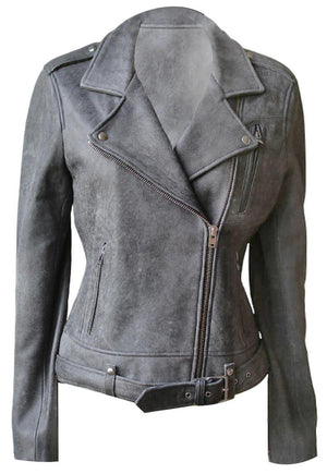 IRO JUNMIE LEATHER BIKER JACKET FR 40 UK 12