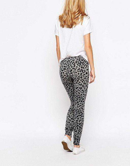 SUNDRY SLIM-FIT LEOPARD PRINT LEGGINGS UK 8