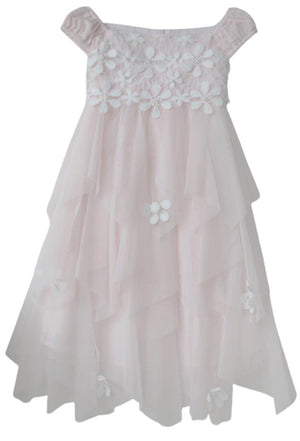 KATE MACK & BISCOTTI GIRLS PINK FLORAL TULLE DRESS 4 YEARS