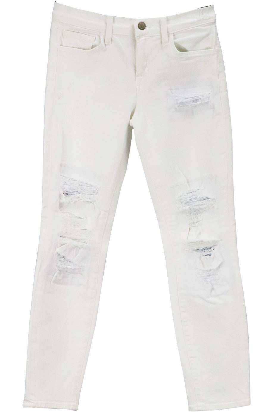 J BRAND 835 CAPRI DISTRESSED MID RISE SKINNY JEANS W25 6/8