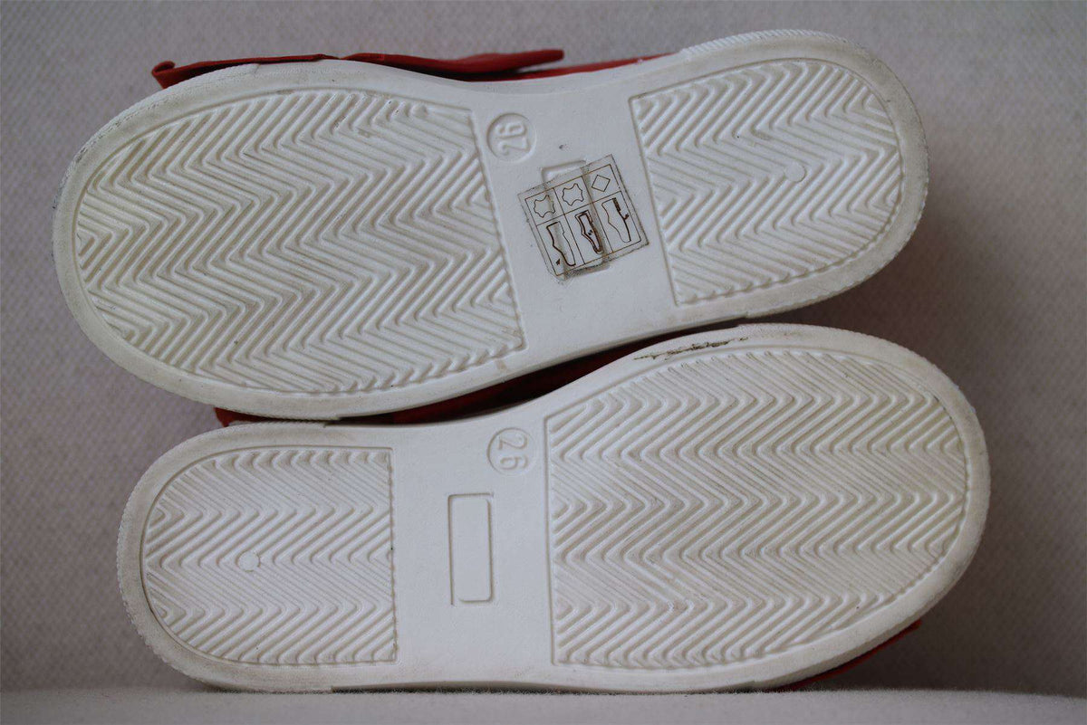 SIMONETTA GIRLS RED LEATHER SLIP-ON SHOES EU 26 UK 8.5