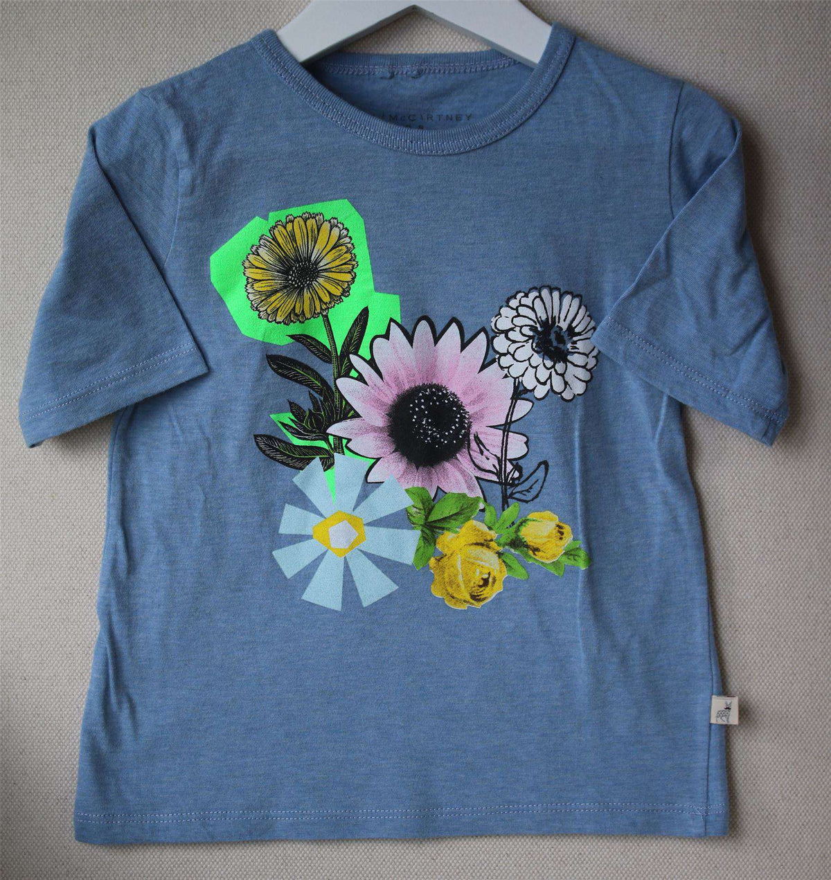 STELLA MCCARTNEY KIDS GIRLS BLUE FLORAL TOP 4 YEARS