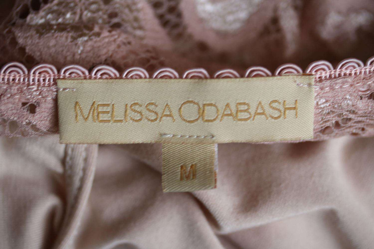 MELISSA ODABASH WELCH LACE V-NECK DRESS MEDIUM