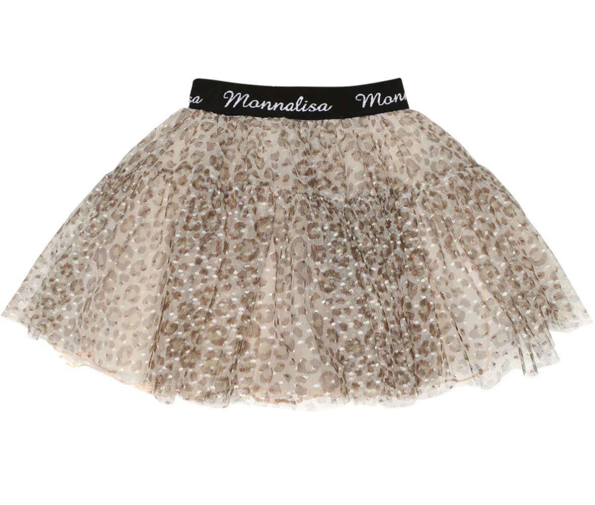 MONNALISA KIDS GIRLS LEOPARD PRINT TULLE SKIRT 7 YEARS