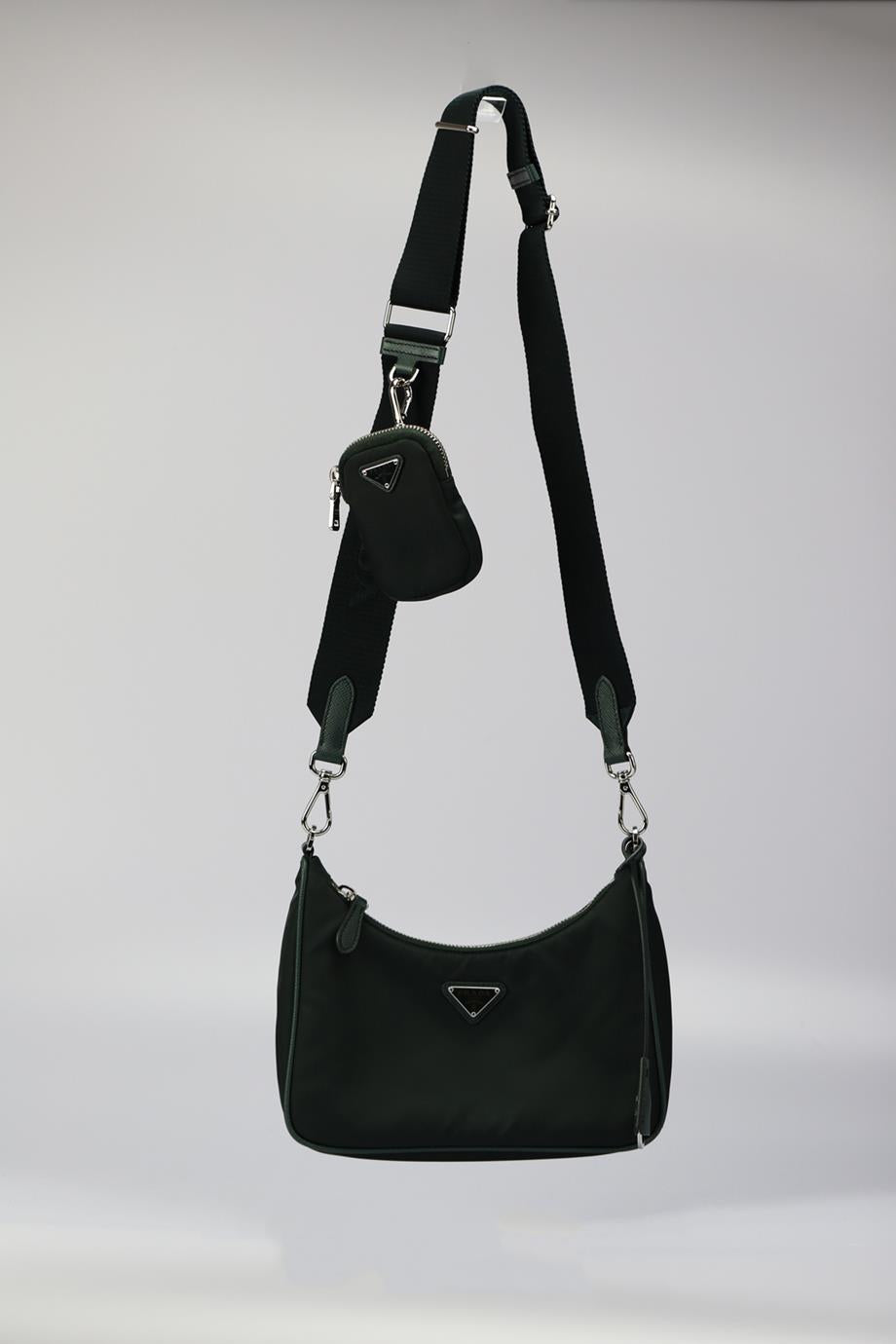 PRADA RE-EDITION 2005 TEXTURED LEATHER AND NYLON SHOULDER BAG
