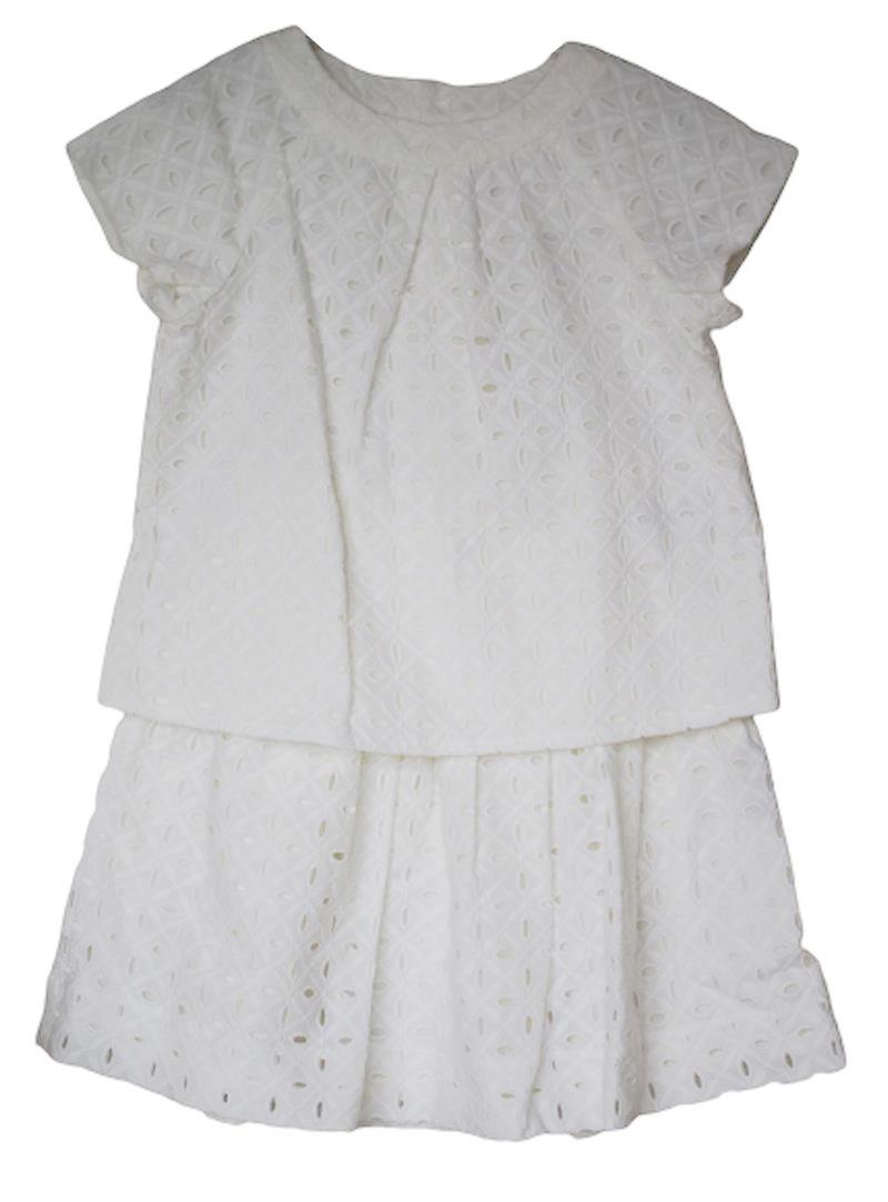 BONPOINT GIRLS IVORY ERIKA TOP & CONCERTO SKIRT 4 YEARS
