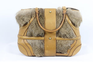 ALEXANDER MCQUEEN NOVAK FUR AND LEATHER TOTE BAG
