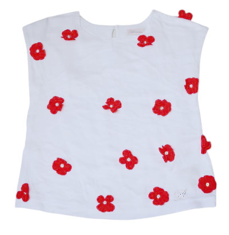 MISS BLUMARINE BABY GIRLS WHITE FLORAL TOP 3 YEARS