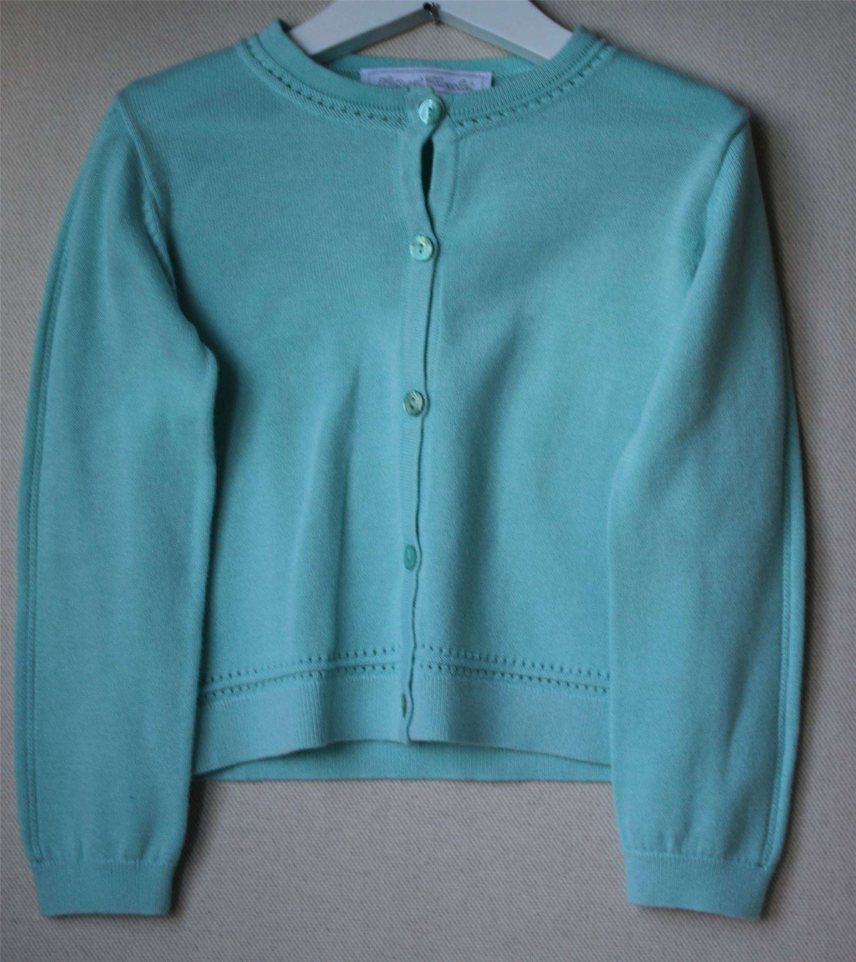 TARTINE ET CHOCOLAT PALE BLUE COTTON KNITTED CARDIGAN 4 YEARS