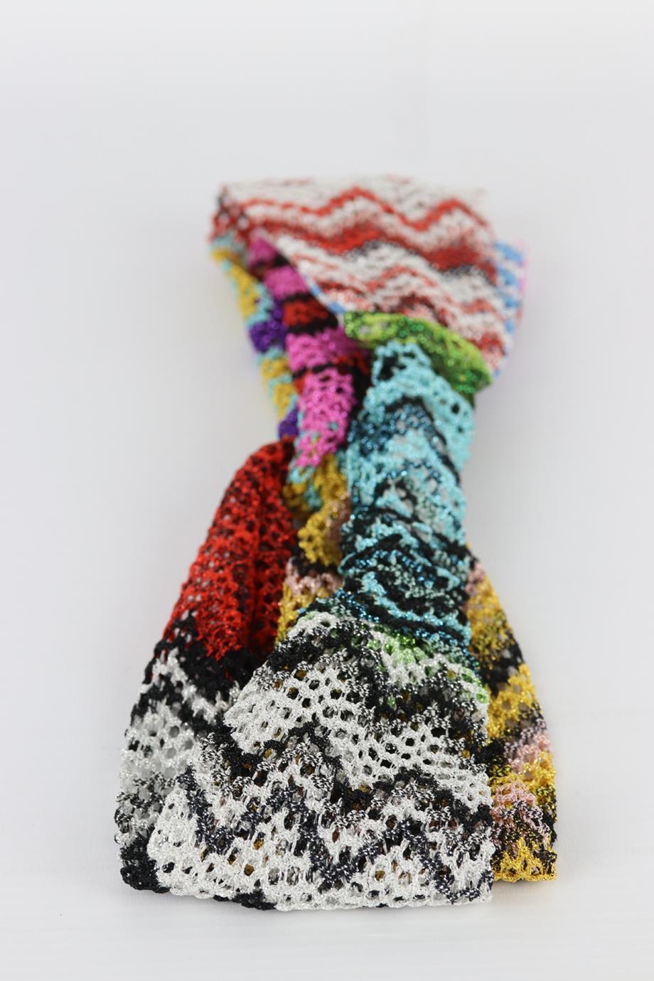 MISSONI MARE METALLIC CROCHET KNIT HEADBAND ONE SIZE