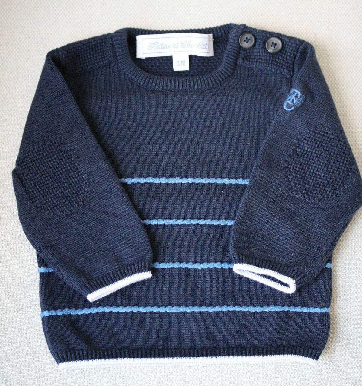 TARTINE ET CHOCOLAT BABY NAVY SWEATER 3 MONTHS