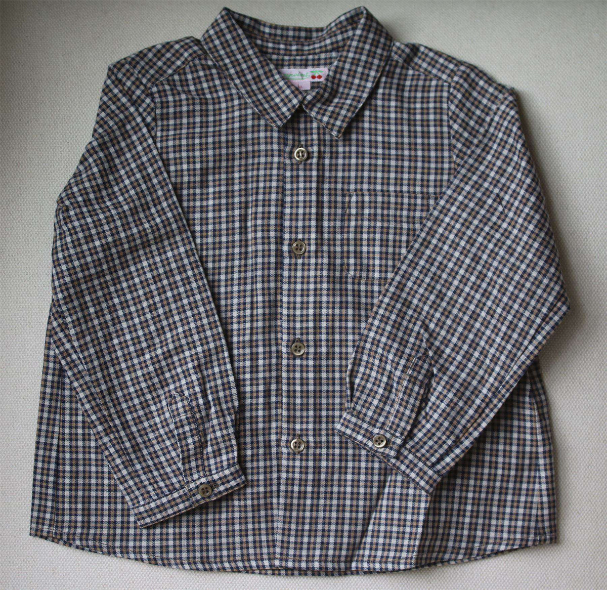 BONPOINT BABY CHECK MALO SHIRT 2 YEARS
