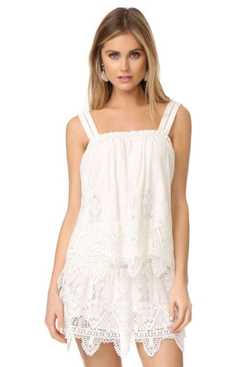 SUBOO PRAIRIE SCALLOPED LACE TOP UK 10