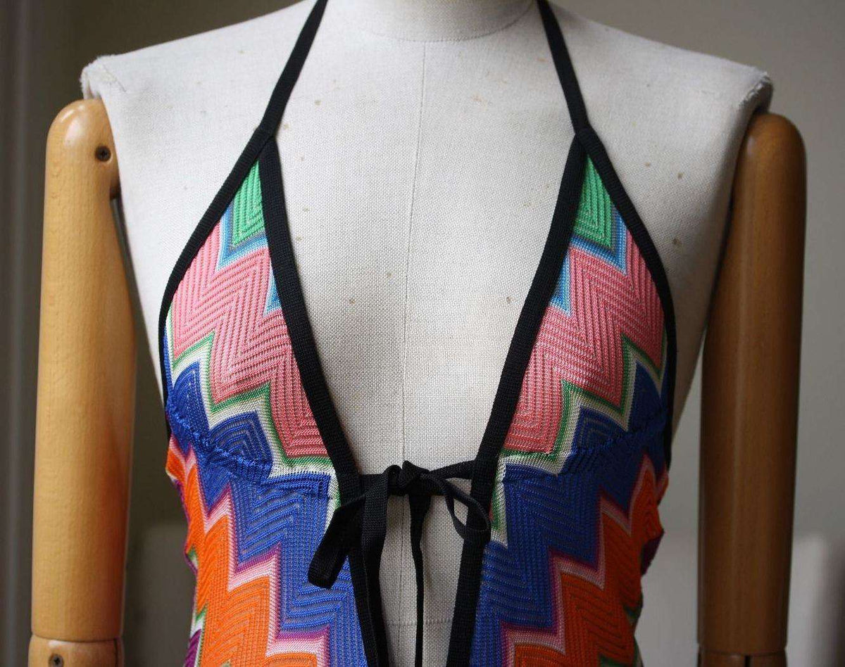 MISSONI GEOMETRIC ZIG-ZAG MULTICOLOUR JUMPSUIT IT 40 UK 8
