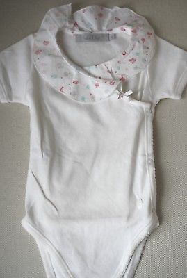 BABY DIOR IVORY COTTON BERRIES BODYSUIT 9 MONTHS