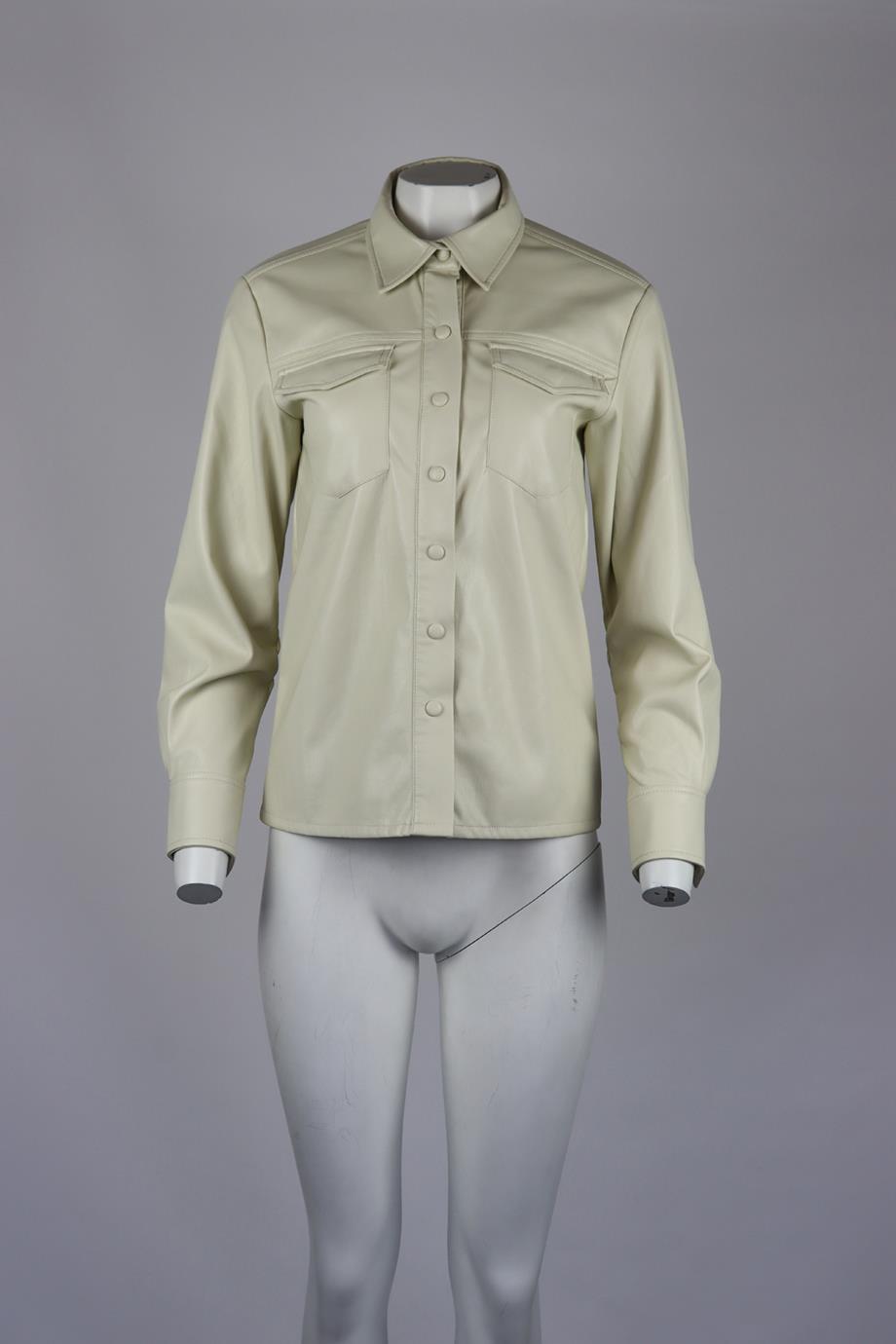GOOD AMERICAN FAUX LEATHER SHIRT UK 6