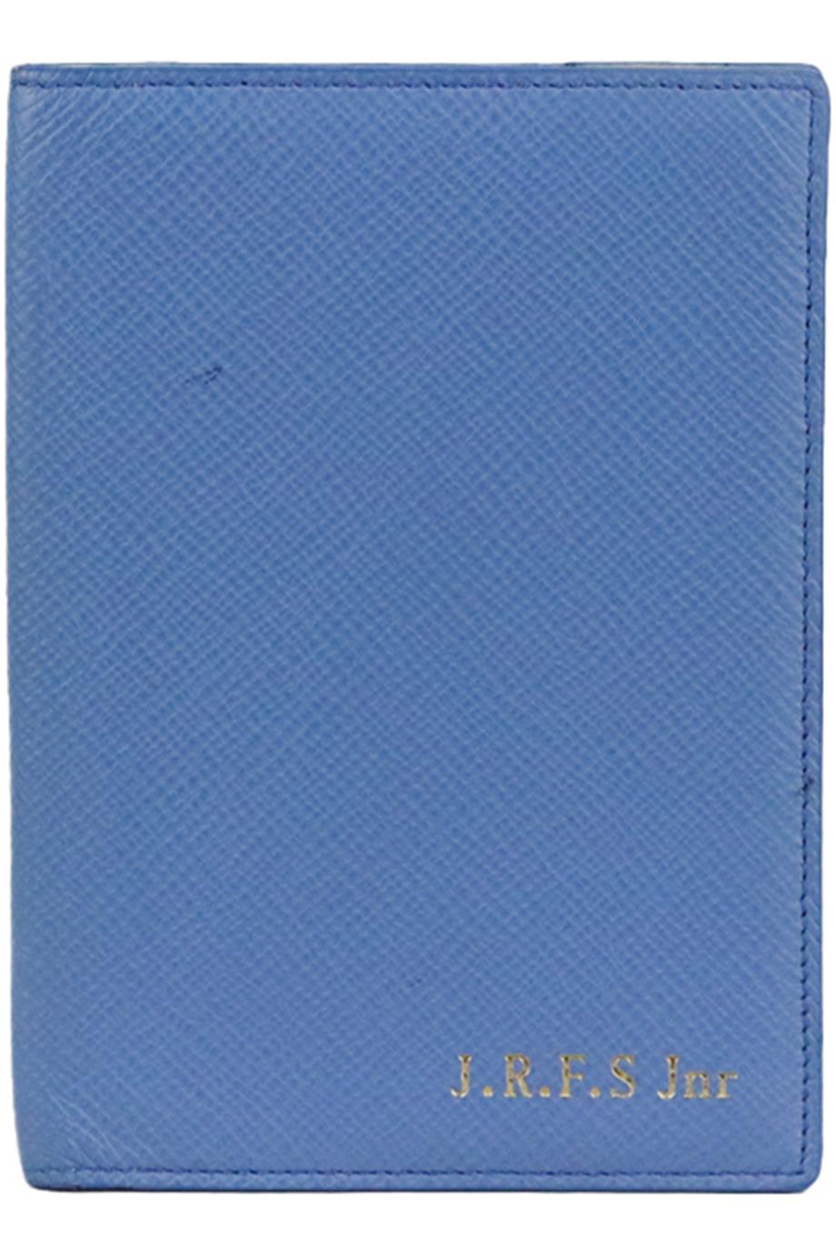 SMYTHSON PERSONALISED PANAMA LEATHER PASSPORT HOLDER