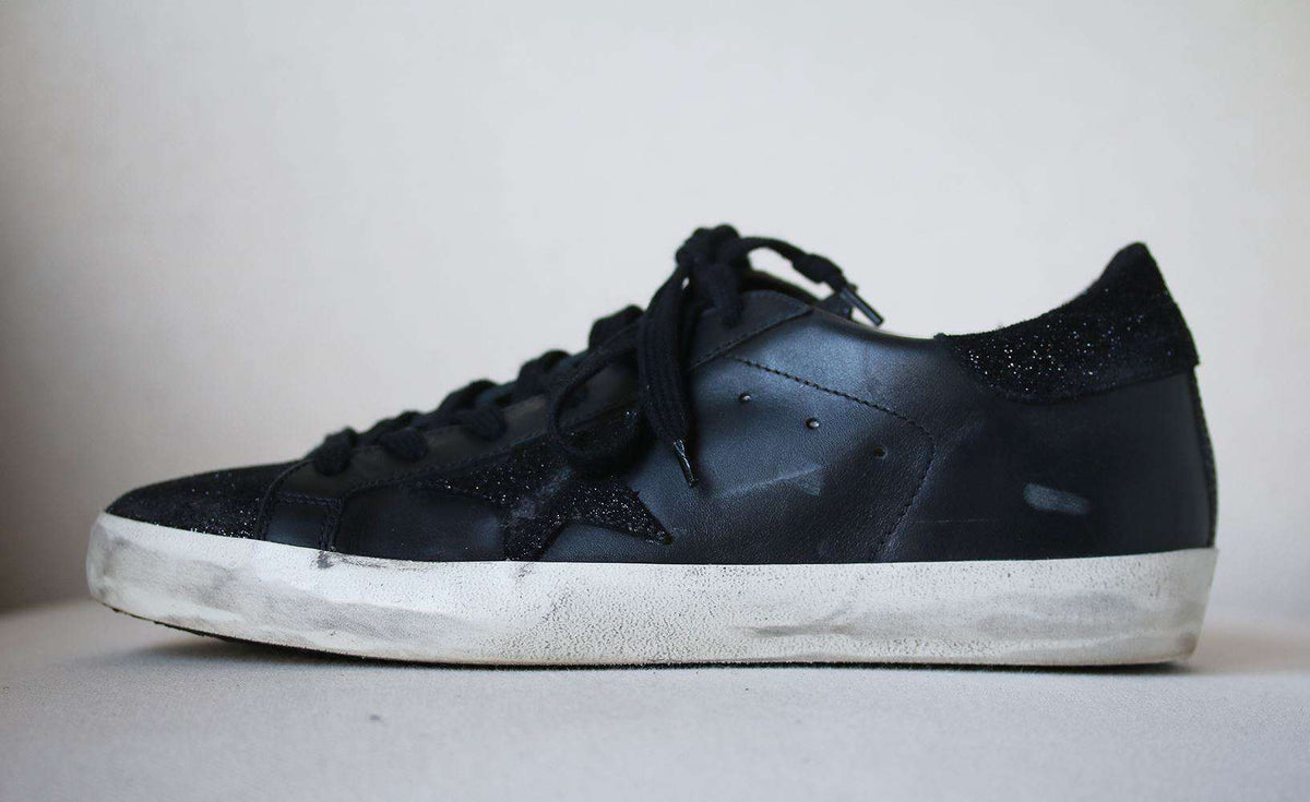 GOLDEN GOOSE DELUXE BRAND SUPERSTAR GLITTER LEATHER SNEAKERS EU 38 UK 5 US 8