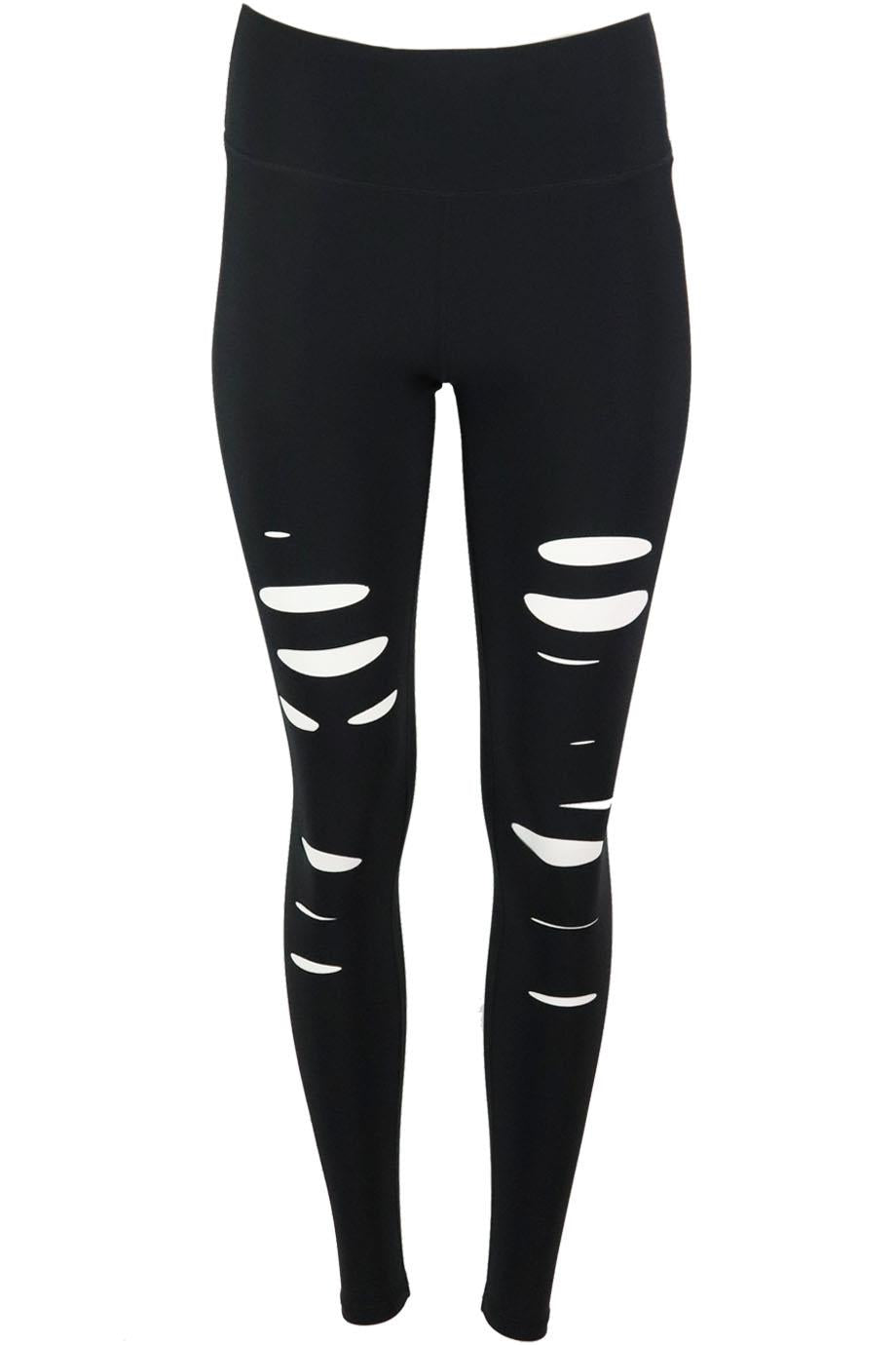 ALO YOGA RIPPED WARRIOR HIGH RISE STRETCH LEGGINGS SMALL