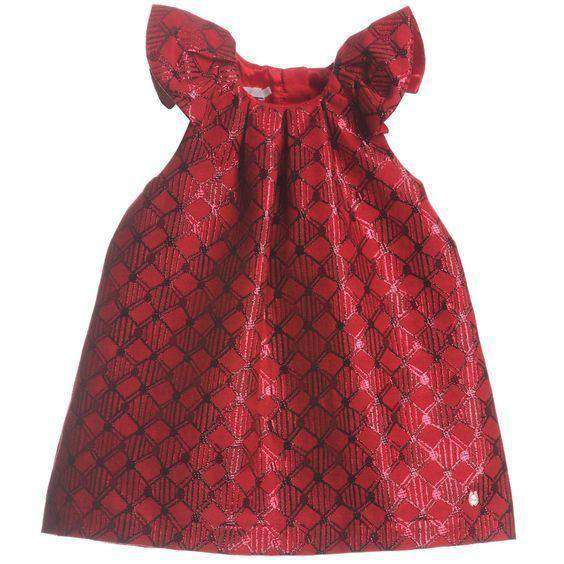 DIOR BABY RED COTTON AND SILK DRESS AND BLOOMERS 24 MONTHS