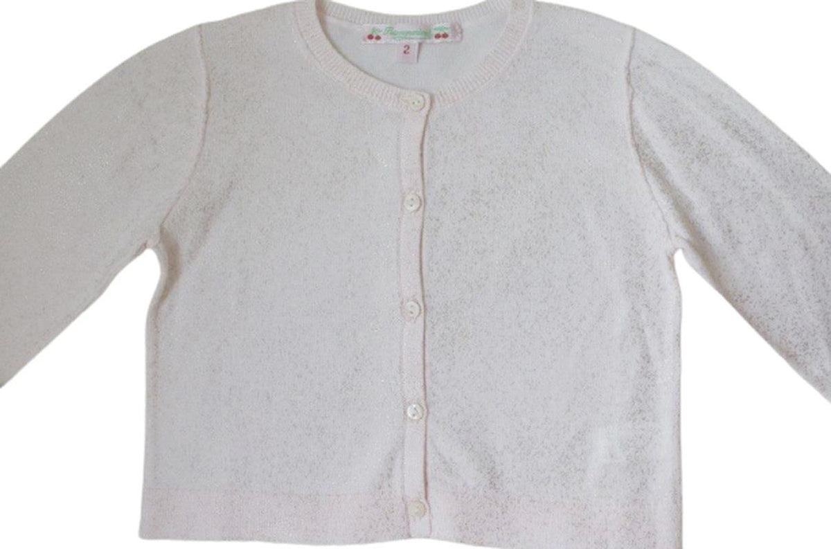 BONPOINT BABY PINK SPARKLE CARDIGAN 2 YEARS