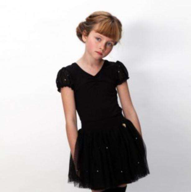 ANGELS FACE GIRLS BLACK SPARKLE TULLE SKIRT 4-6 YEARS