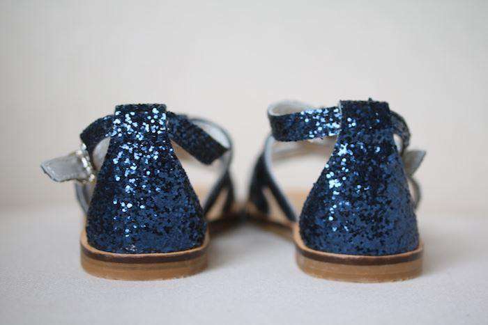 TARTINE ET CHOCOLAT GIRLS BLUE GLITTER SANDALS EU 26 UK 8.5