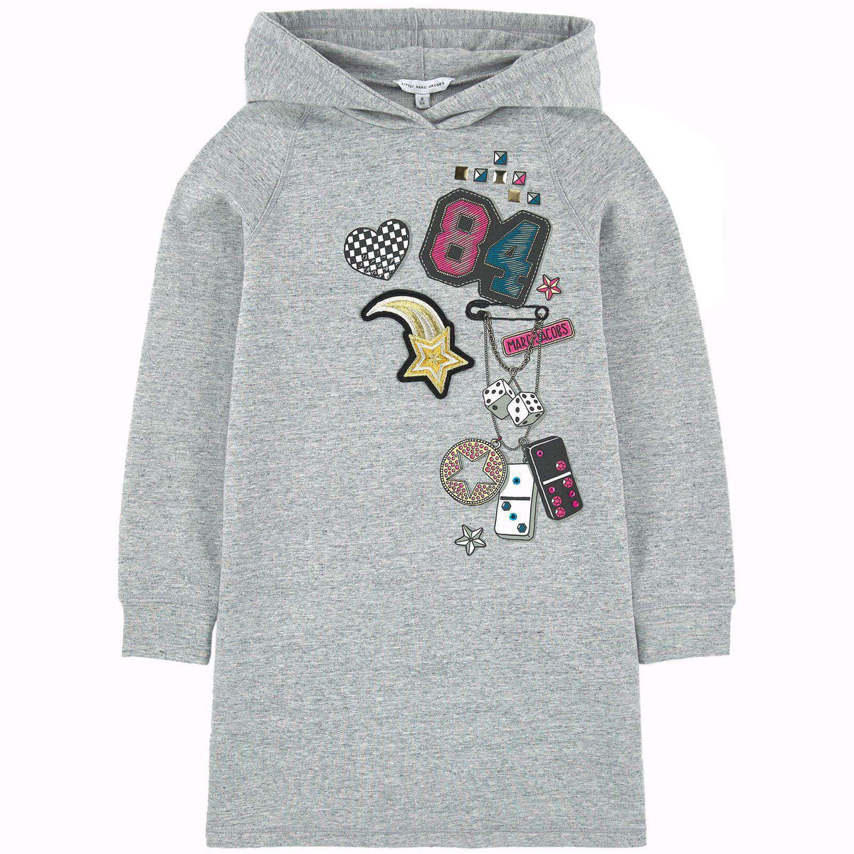 LITTLE MARC JACOBS KIDS GIRLS PRINTED SWEATSHIRT DRESS 5 YEARS