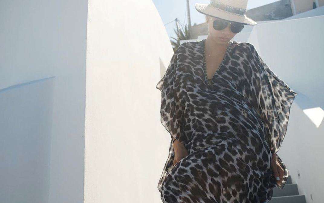 MARIE FRANCE VAN DAMME HAND EMBELLISHED SILK KAFTAN UK 8