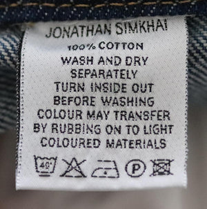 JONATHAN SIMKHAI DISTRESSED HIGH RISE WIDE LEG JEANS W25 UK 6/8