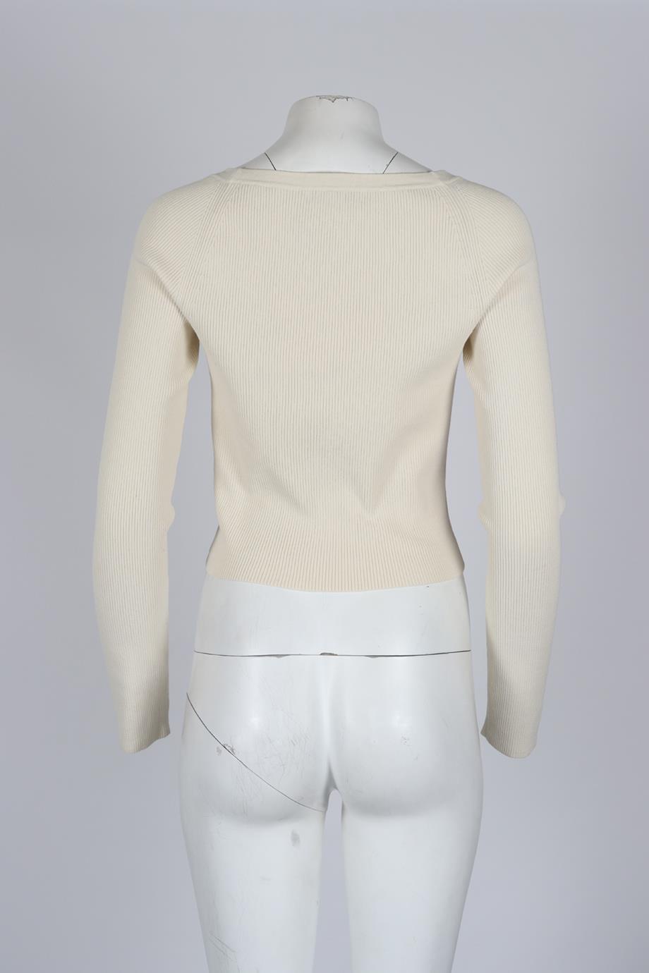 INTERMIX RIBBED KNIT CARDIGAN MEDIUM