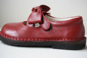 IL GUFO BABY RED LEATHER BOW SHOES EU 20 UK 4