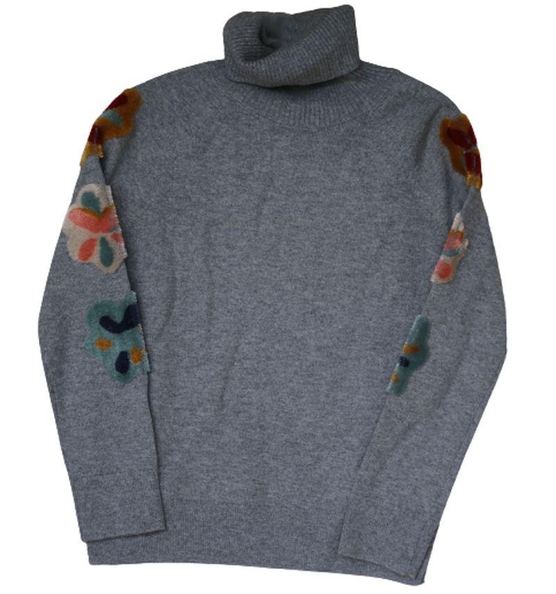 CHLOE GIRLS GREY POLO NECK SWEATER 5 YEARS