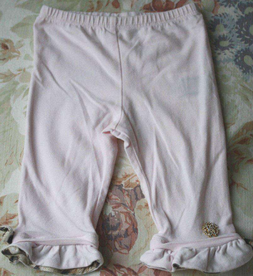 ROBERTO CAVALLI BABY PINK LEOPARD TRIM LEGGINGS 6 MONTHS