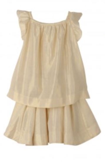 BONPOINT BABY GIRLS GOLD ELISE BLOUSE AND SOLINA SKIRT SET 4 YEARS