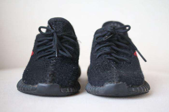 ADIDAS YEEZY KIDS BOOST 350 CORE BLACK RED TRAINERS EU 23.5 UK 6.5