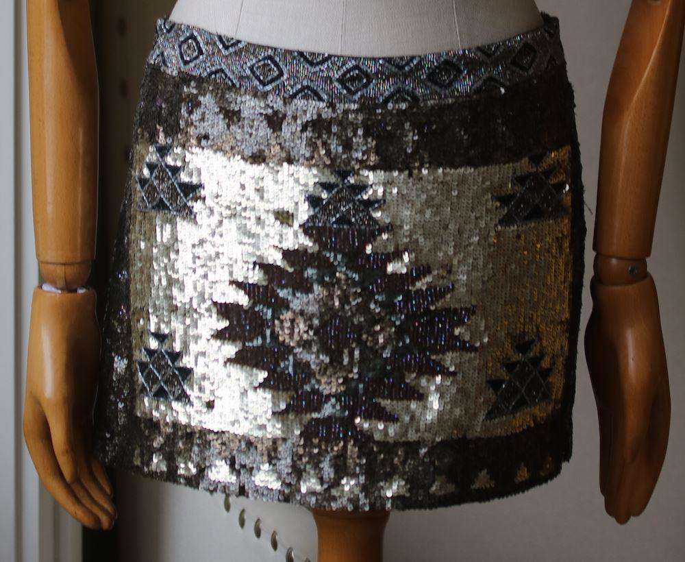 ALL SAINTS PALOMA SEQUIN MINI SKIRT UK 14