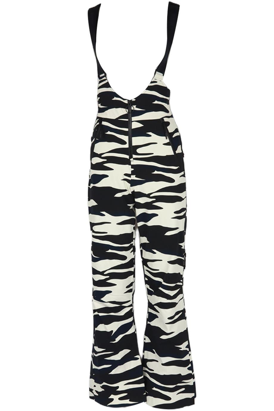 HOLDEN ZEBRA PRINT SHELL FLARED SALOPETTES XSMALL