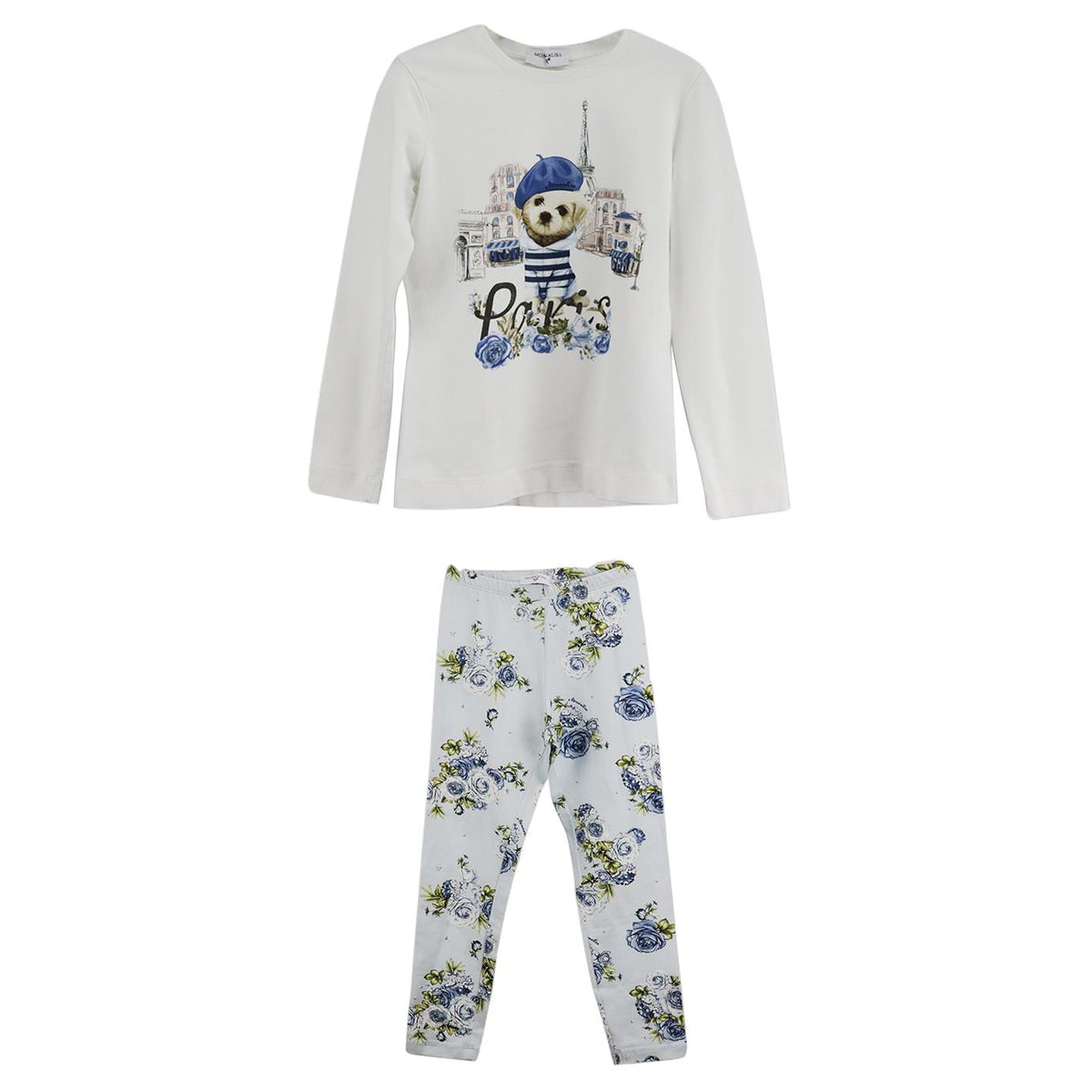 MONNALISA KIDS GIRLS COTTON TOP AND LEGGINGS SET 8 YEARS