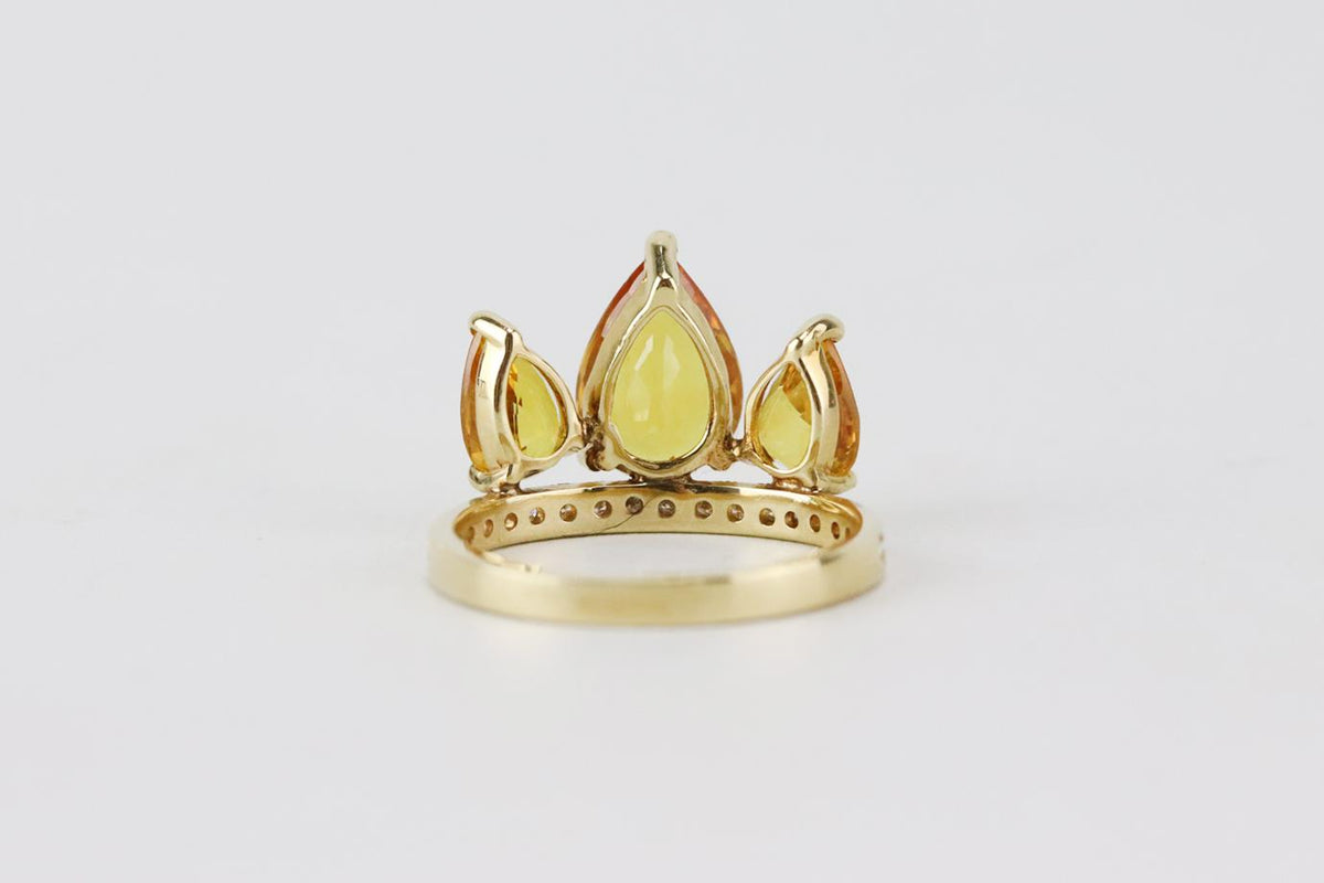 JACQUIE AICHE 14K YELLOW GOLD PETAL STACK RING 16.5 MM