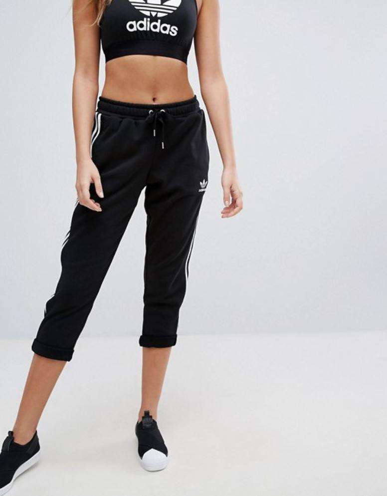 ADIDAS ORIGINALS CROPPED SWEATPANTS WITH ROLL HEM XSMALL
