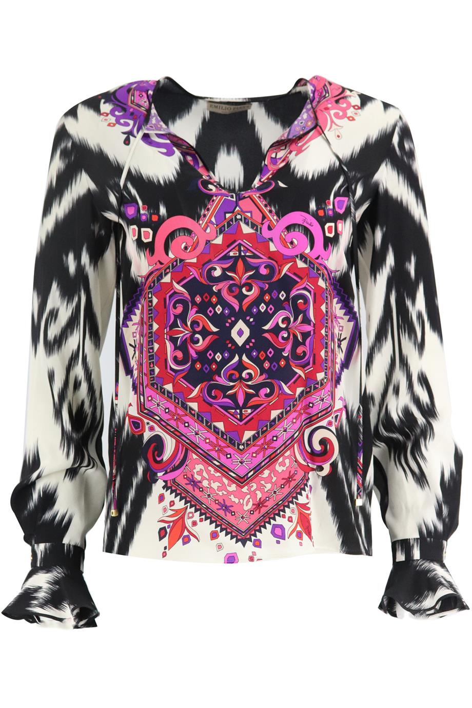 EMILIO PUCCI PRINTED SILK TOP IT 38 UK 6